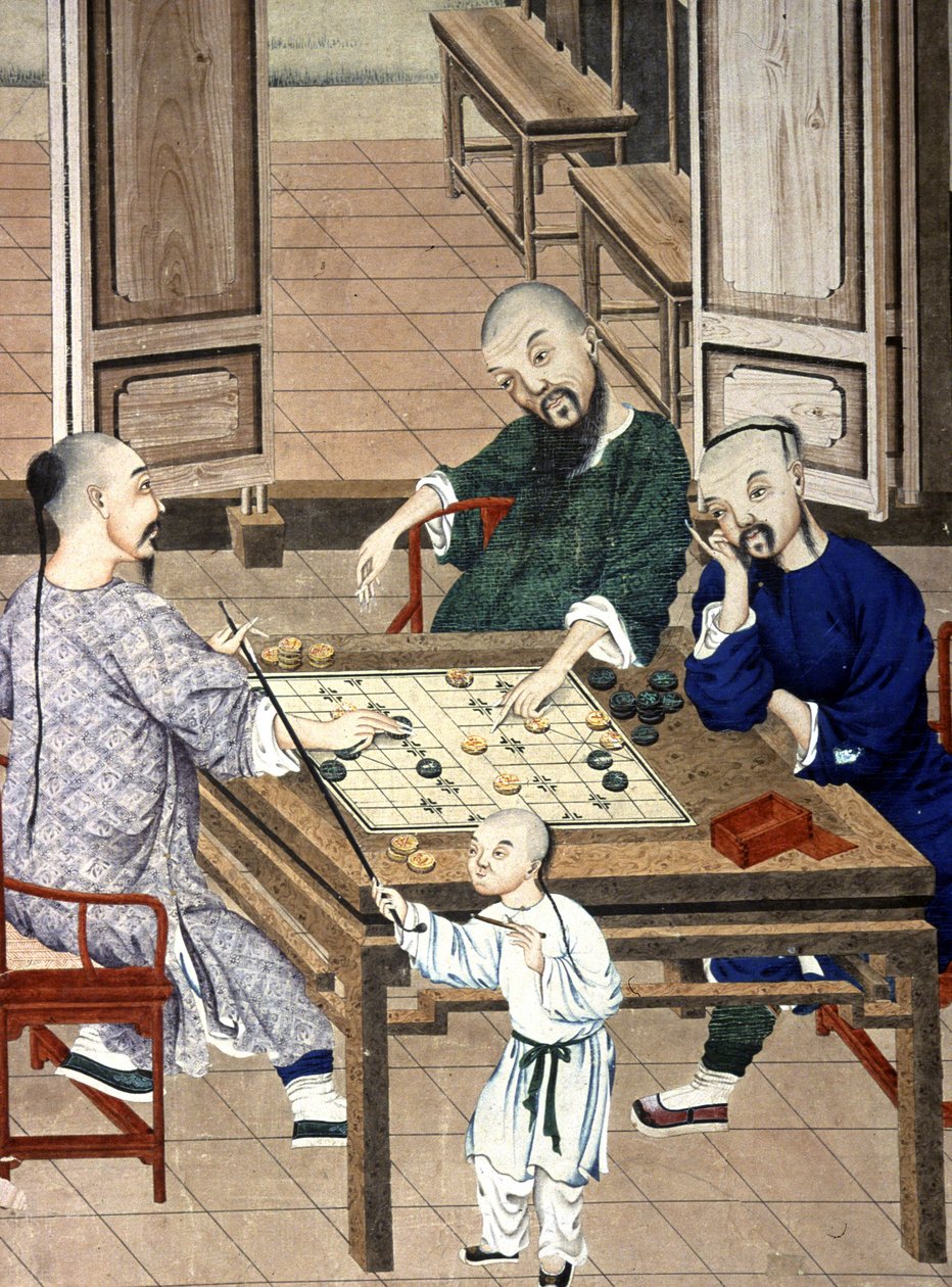 Kinesisk spiller Go av Chinese School