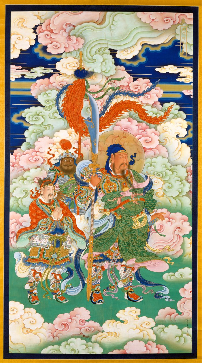 Keiser Guan, hengende rulle, ca.1700 av Chinese School