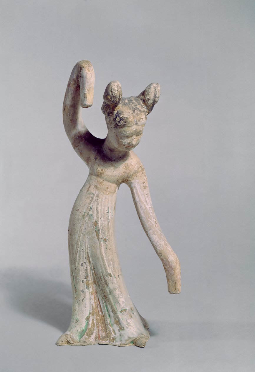 Begravelsesstatue av en danser, Tang-dynastiet (618-907) av Chinese School
