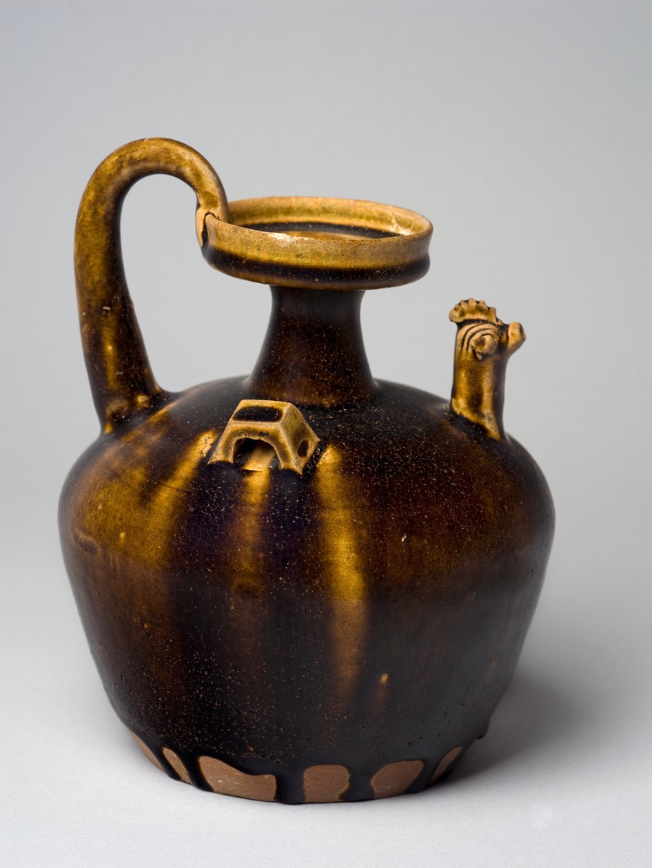 Hu med hønsehodedekor, Eastern Jin, 317-420 (glasert varer) av Chinese School