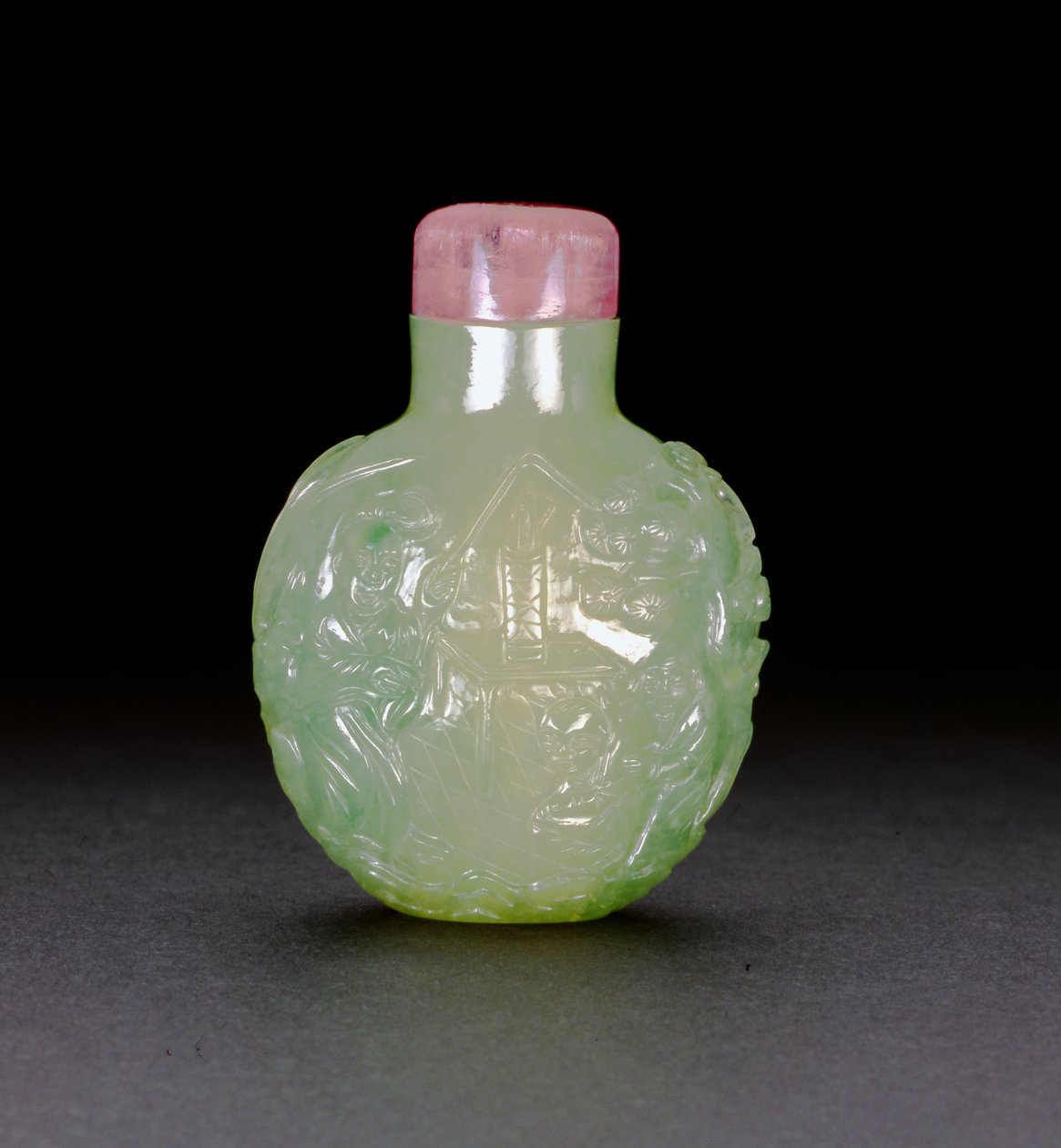 Jadeite snusflaske, ca. 1780-1850 (jade) av Chinese School