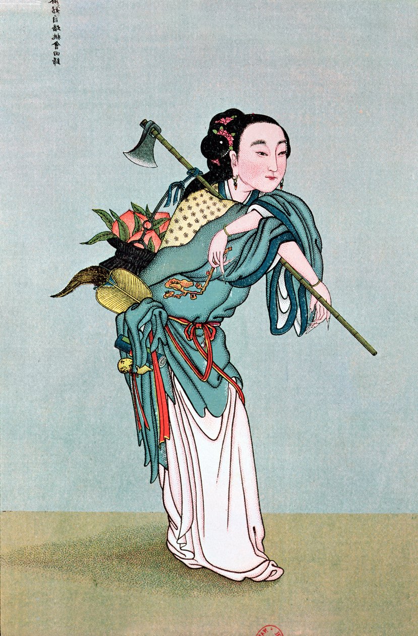 Ma Kou bærer medisinplanter, fra et verk av far Henri Dore, sent på 1800-tallet av Chinese School