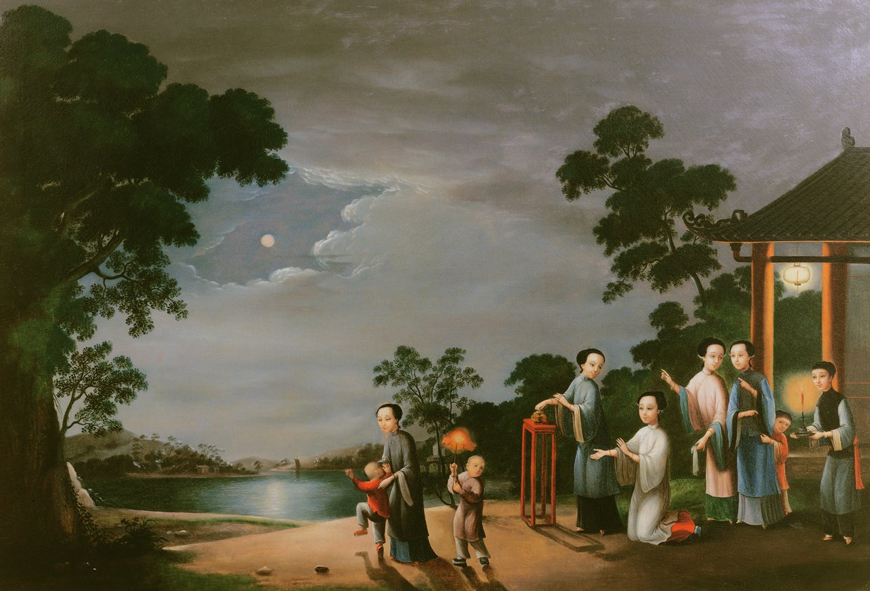 Midt-Autumn Moon Festival, ca. 1800 av Chinese School