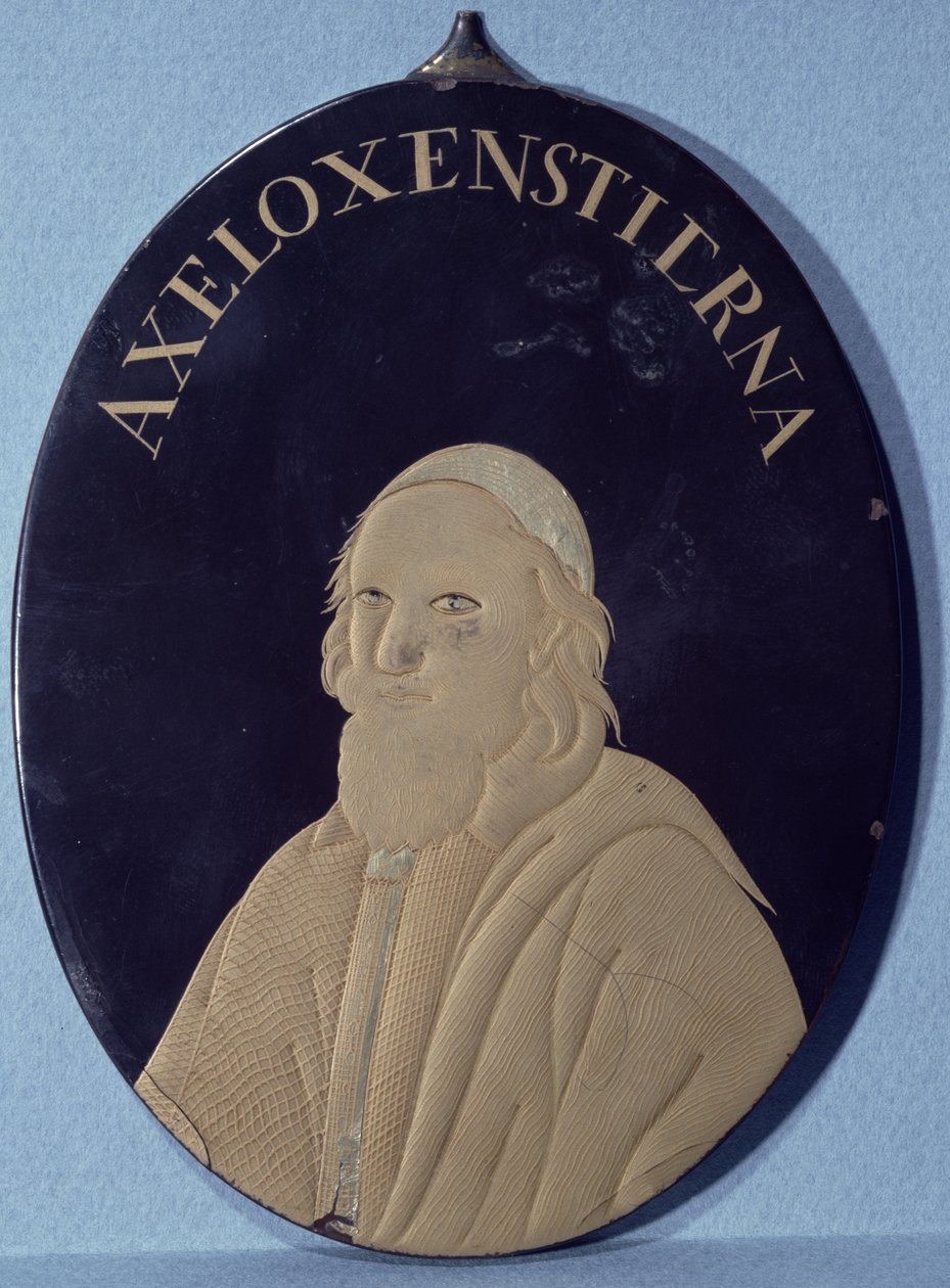 Miniatyr av Axel Oxenstierna (1583-1654) (lakkert metall) av Chinese School