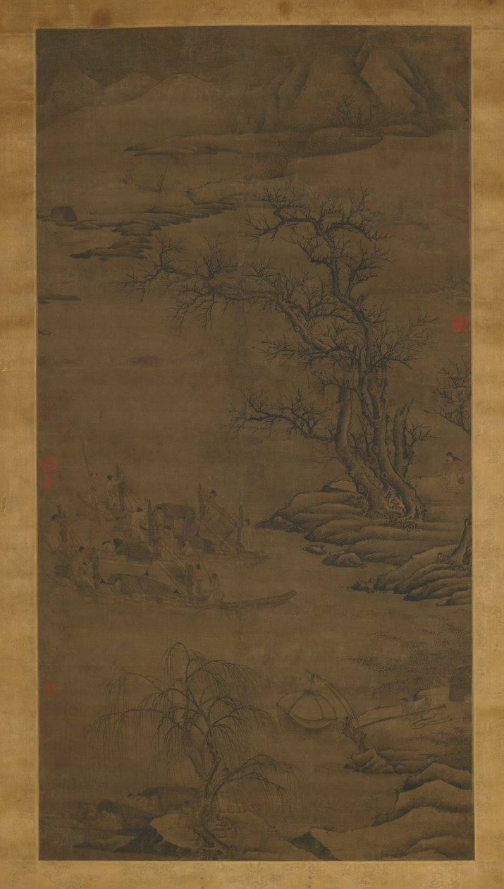 Gleden ved å fiske, Ming-dynastiet av Chinese School