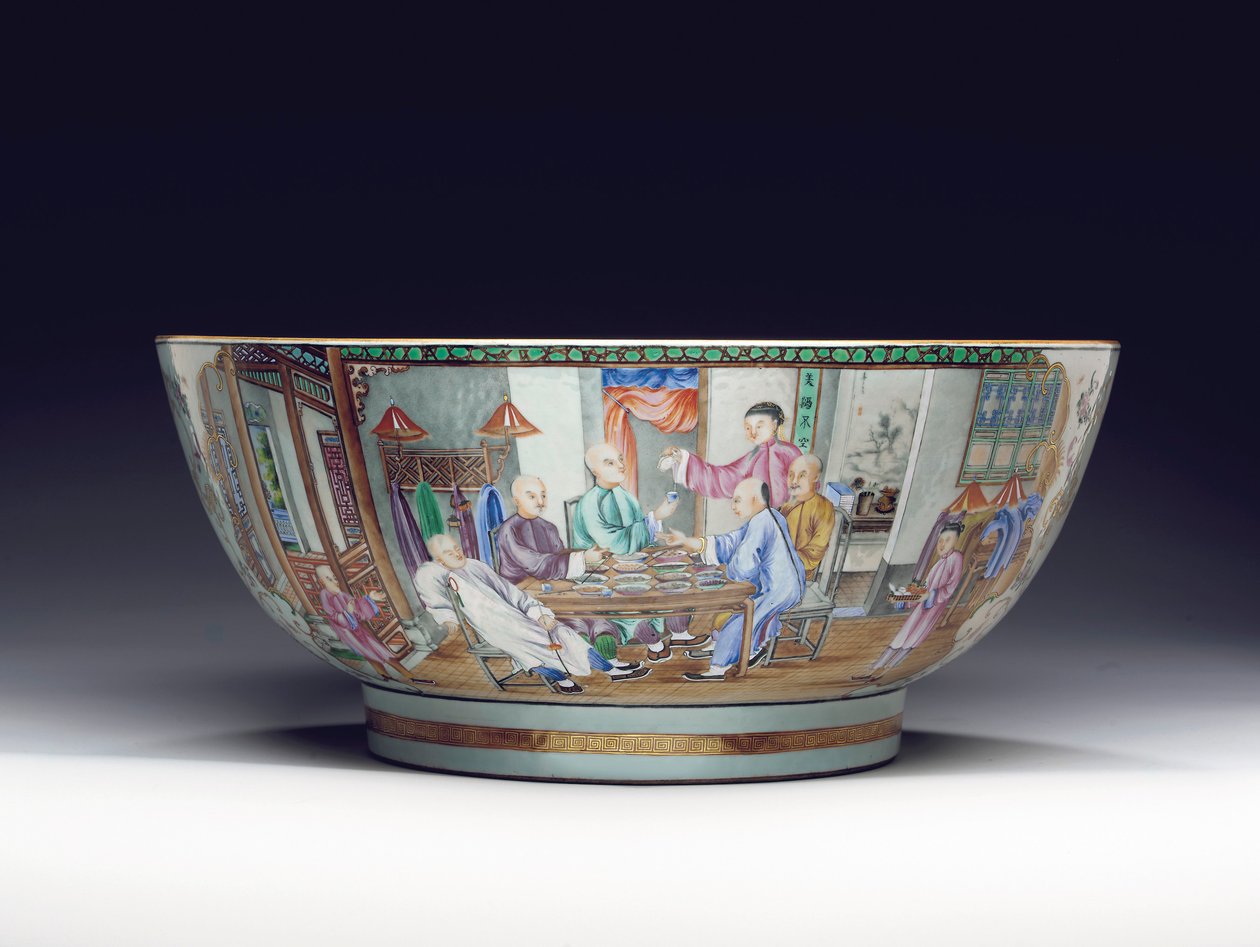 Sjelden og massiv punchbowl, ca. 1775 av Chinese School