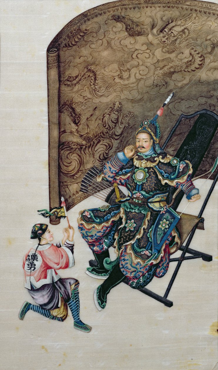 Sittende kriger med en soldat av Chinese School