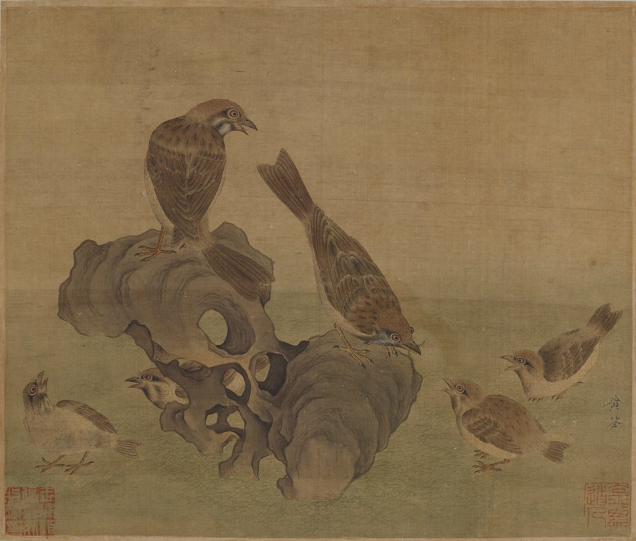 Spurver mater ungene sine, Ming- eller Qing-dynastiet av Chinese School