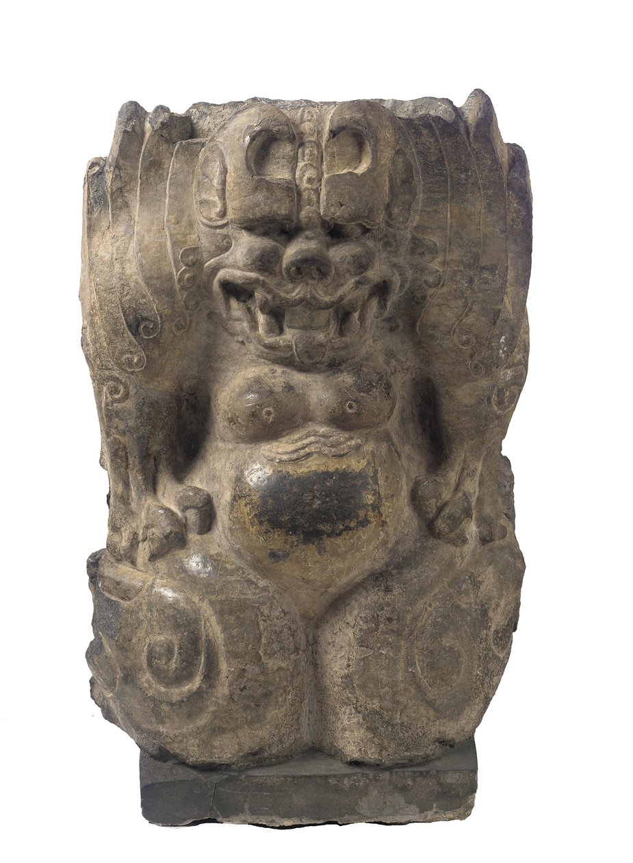 Squatting guardian-demon, Hebei-provinsen, divisjonsperiode, 550-577 (mørk kalkstein) av Chinese School