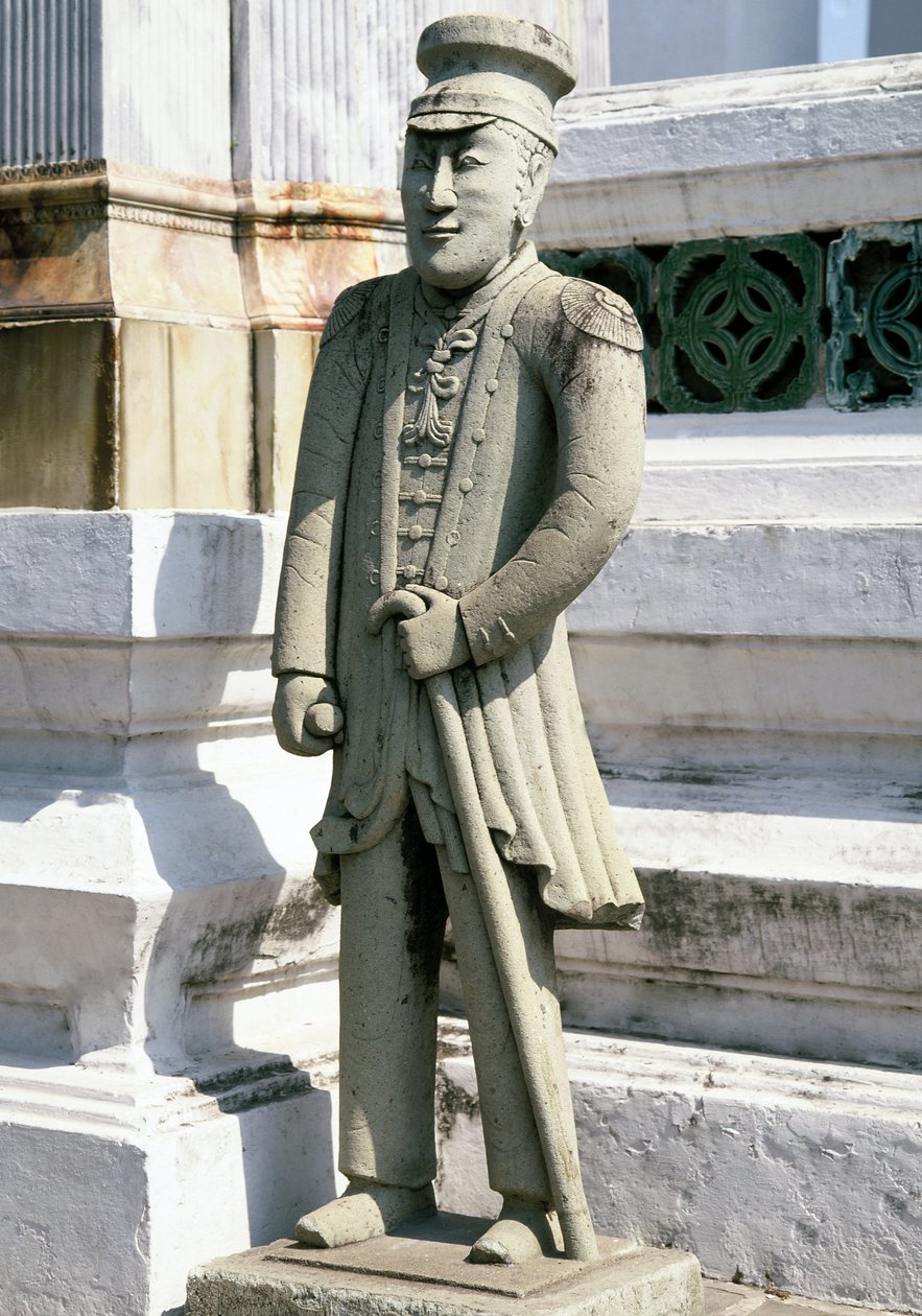 Statue av en europeisk soldat av Chinese School