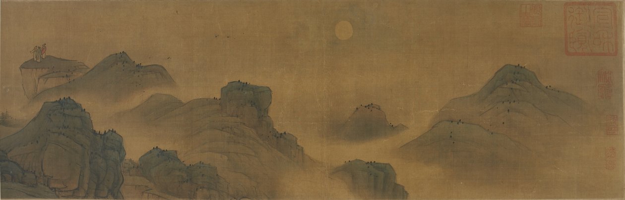 Sol og måne over land og hav, Ming- eller Qing-dynastiet, 1600-1700-tallet av Chinese School