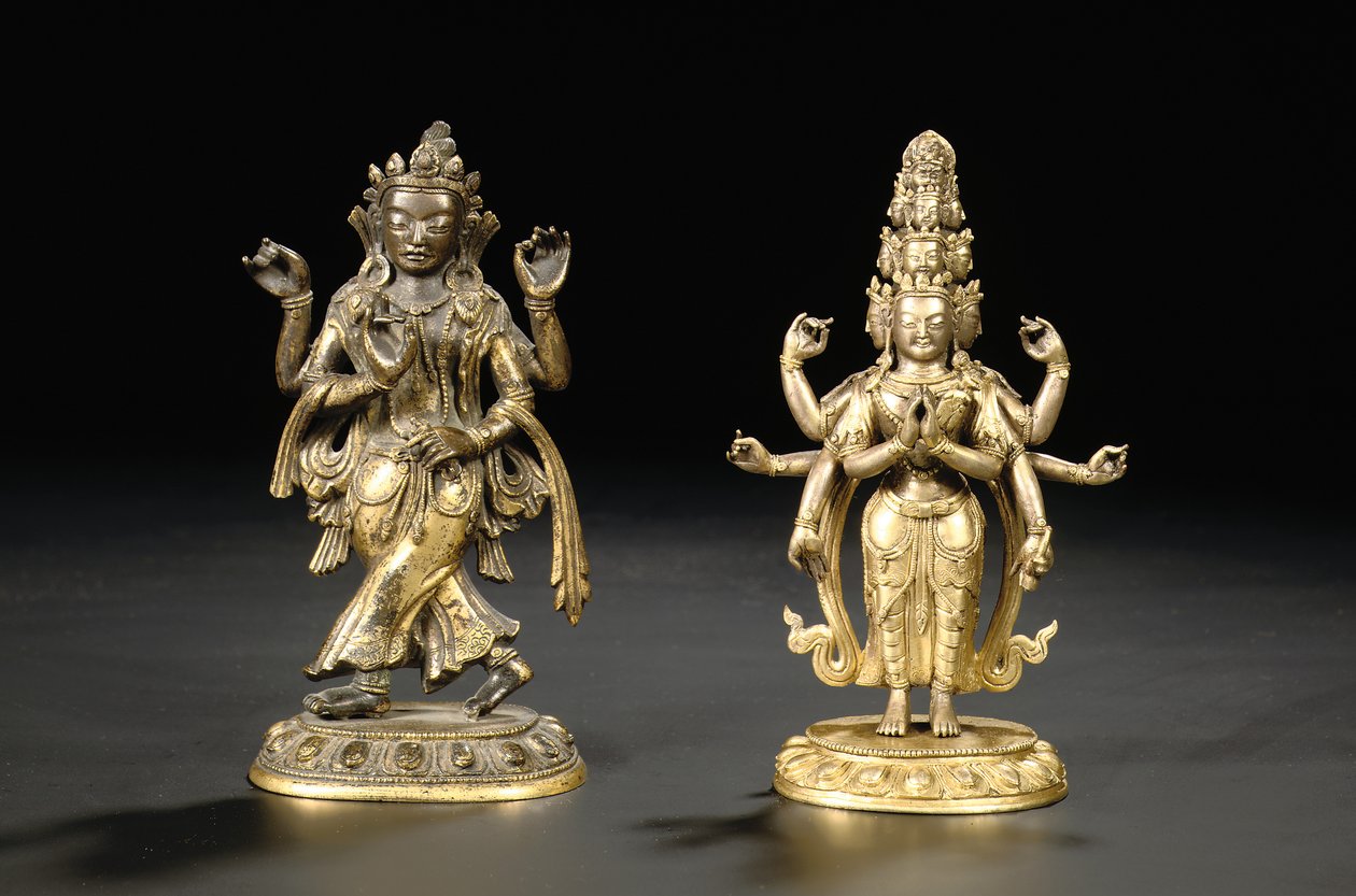 Tibeto kinesisk figur av en bodhisattva av Chinese School