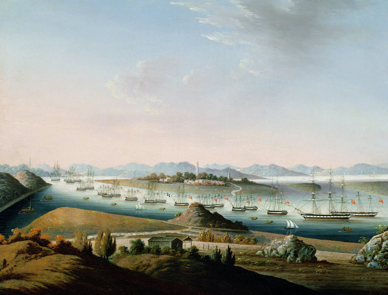 Utsikt over Whampoa, ca. 1840 av Chinese School