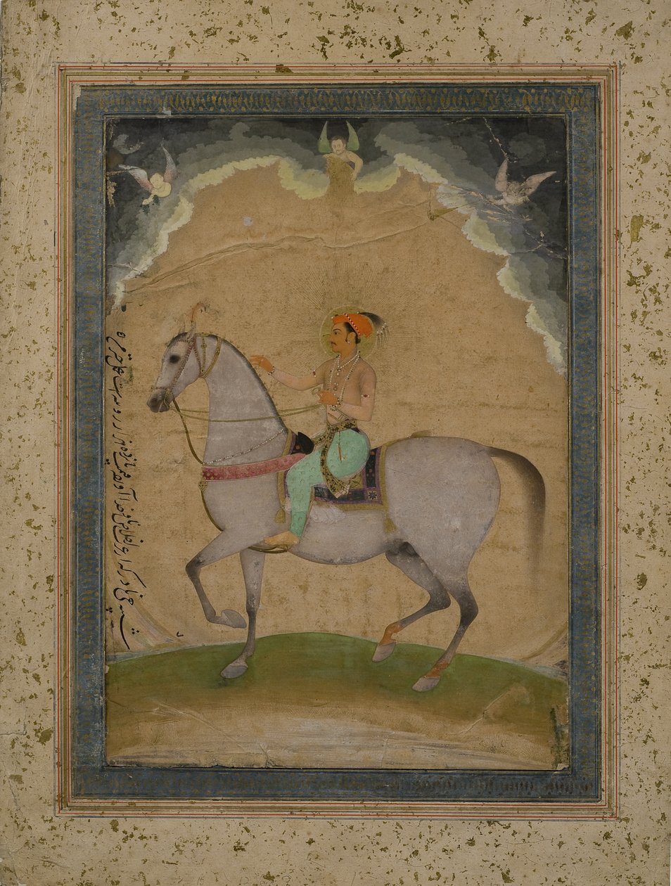 Et ridesportrett av prins Dara Shikoh som ung mann, 1640 av Chitarman