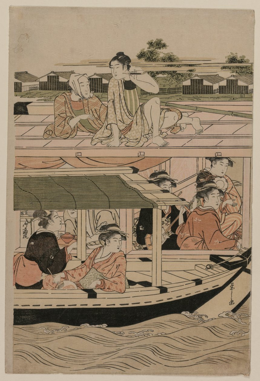 Båtfest på Sumida-elven av Chobunsai Eishi