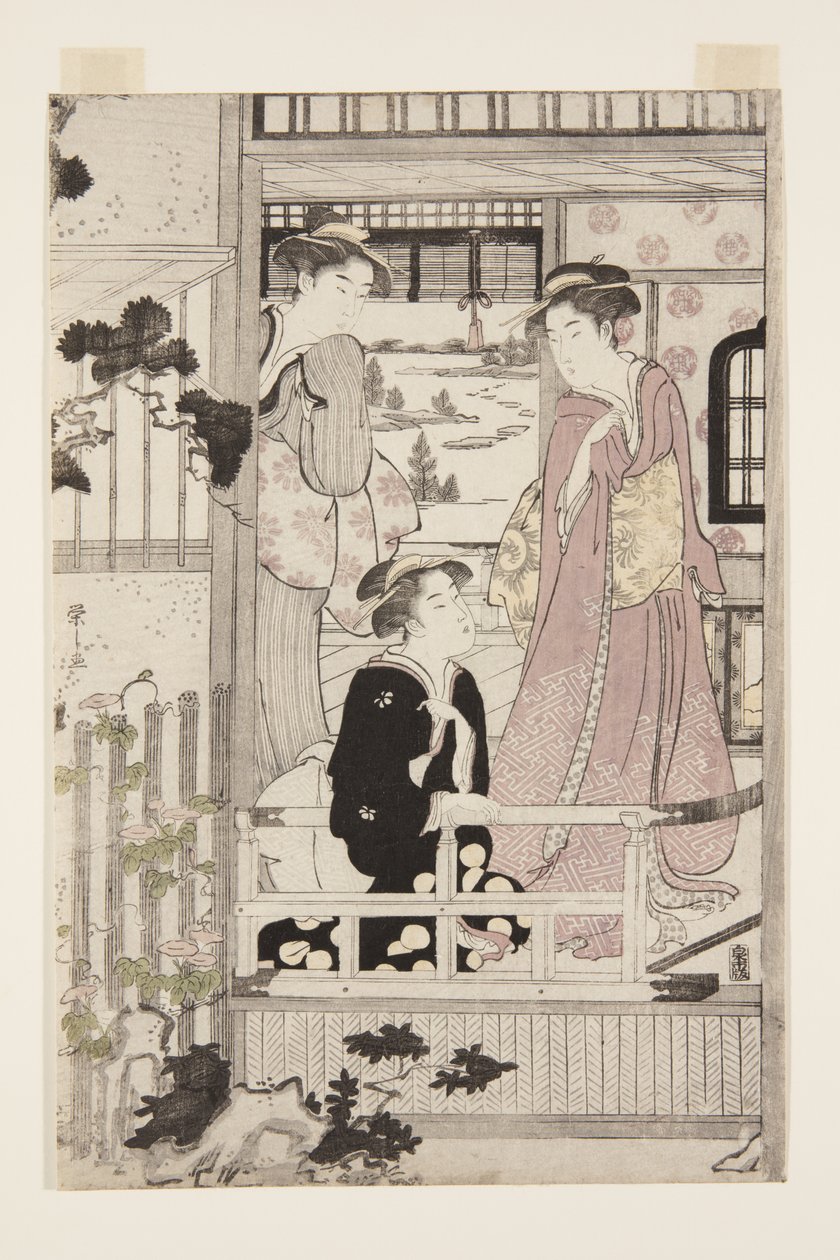 Morning Glory (Asagao) (farget treblokktrykk) av Chobunsai Eishi