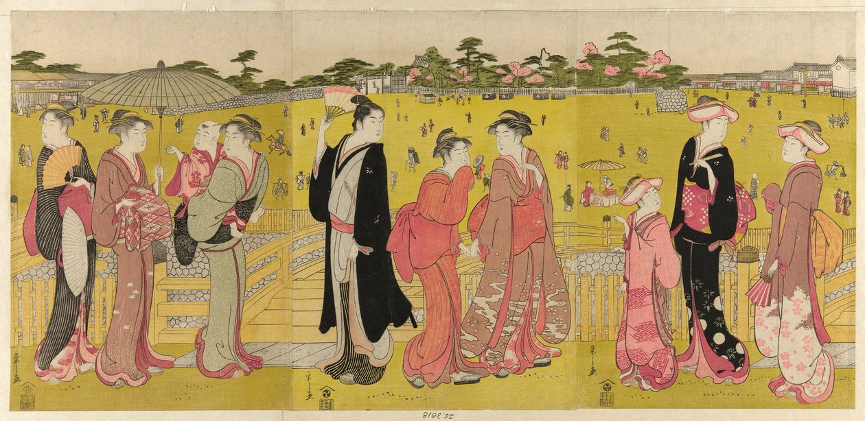 Spaser nær Mihashi i Ueno av Chobunsai Eishi