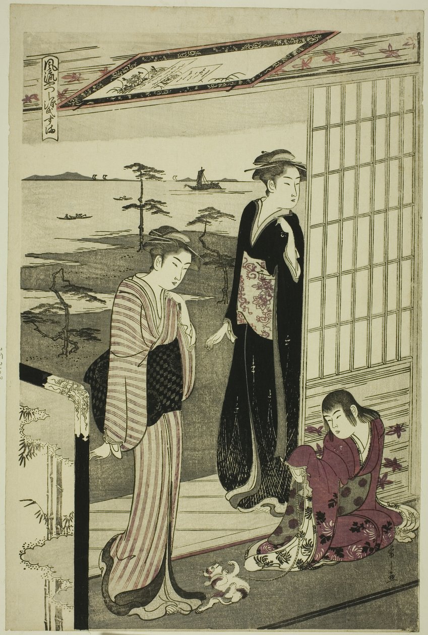 Suma, fra serien "A Fashionable Parody of the Tale of Genji (Furyu yatsushi Genji)" av Chobunsai Eishi