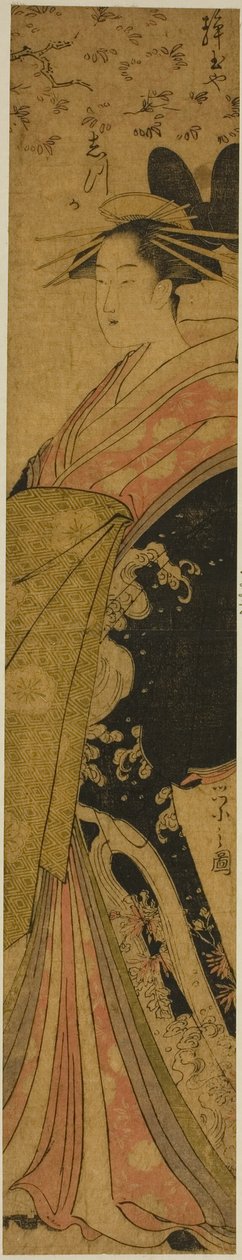 Courtesan Shizuka fra Shizutamaya av Chobunsai Eishi