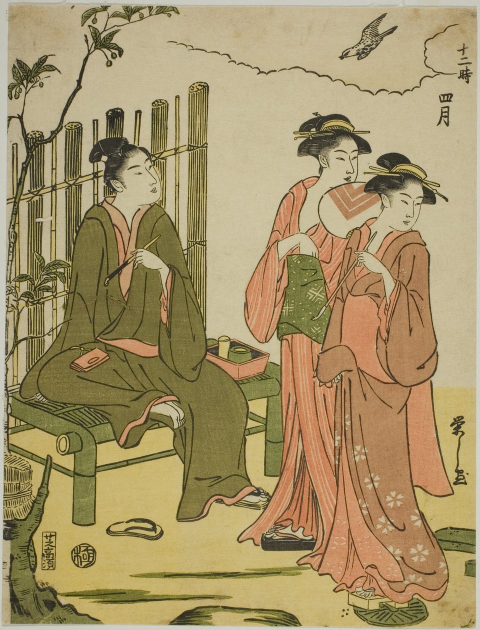 Den fjerde måneden (Shigatsu), fra serien "De tolv månedene (Juni toki)" av Chobunsai Eishi