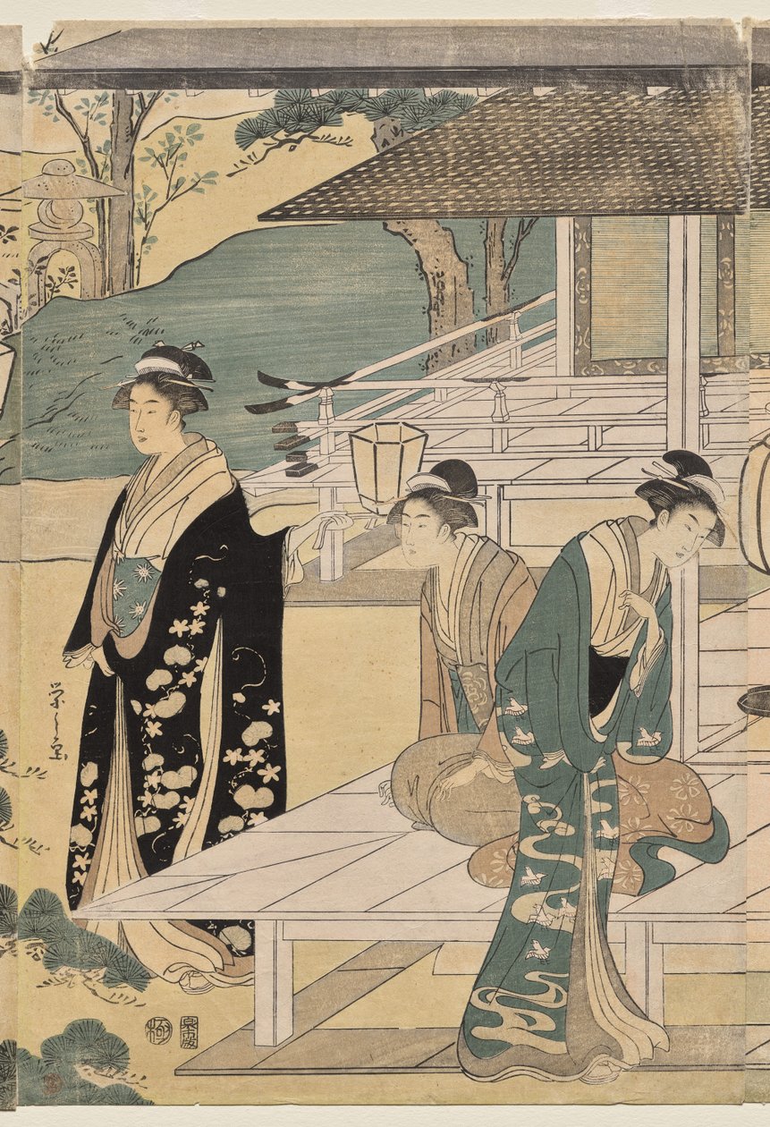 The Matsukaze Chapter of the Tale of Genji (fra serien The Tale of Genji in Elegant Modern Dress) av Chobunsai Eishi