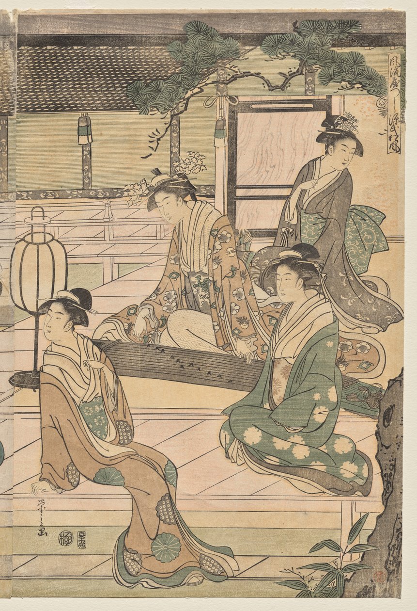 The Matsukaze Chapter of the Tale of Genji (fra serien The Tale of Genji in Elegant Modern Dress) av Chobunsai Eishi
