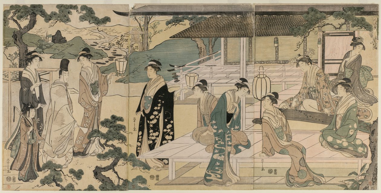 The Matsukaze Chapter of the Tale of Genji fra serien The Tale of Genji, ca. 1791. av Chobunsai Eishi