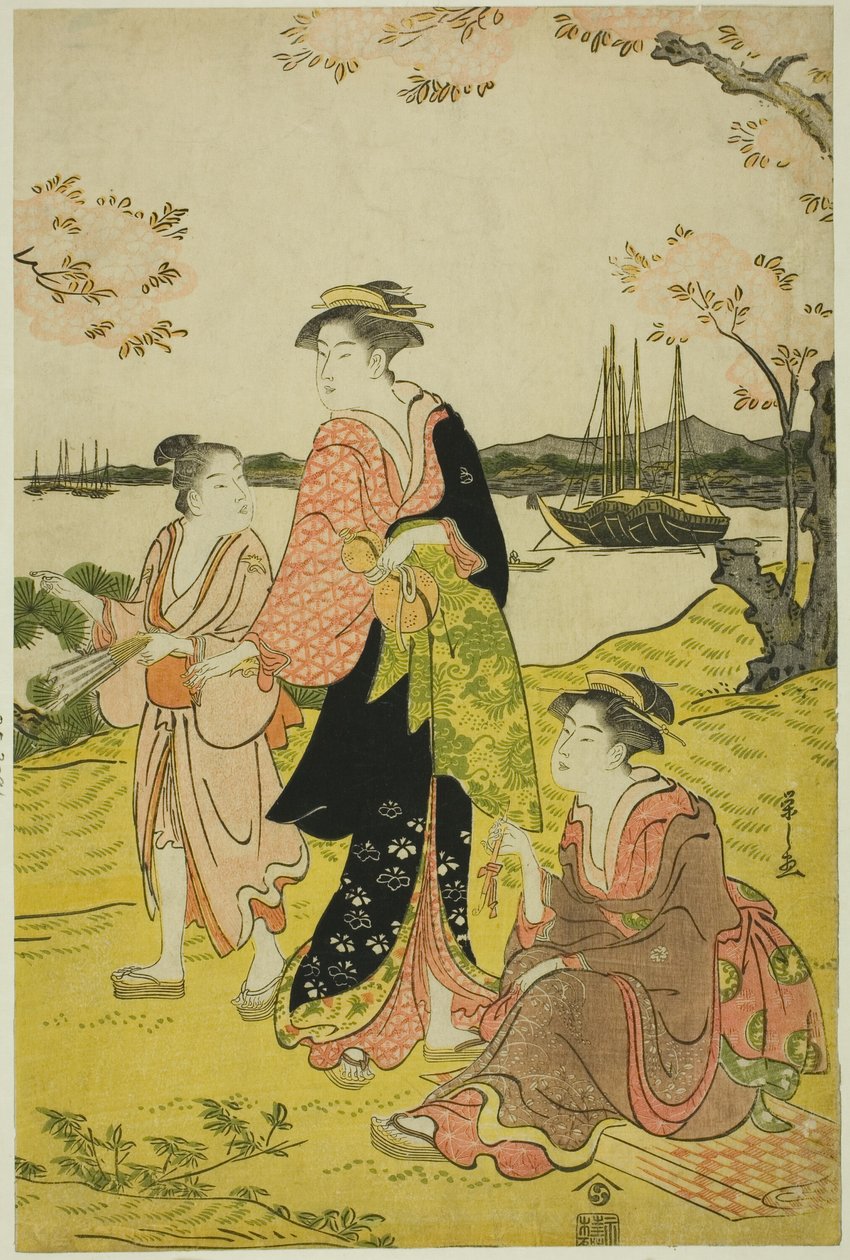 Ser på Cherry Blossoms på Goten Hill av Chobunsai Eishi