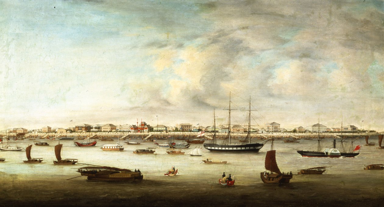 Kinesiske fiskefartøyer, Shanghai, ca. 1857 av Chow Qua