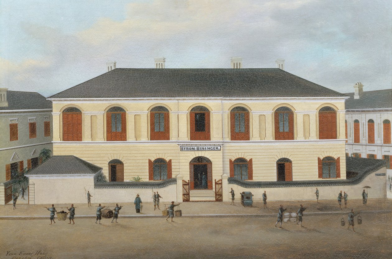 Huset til Byron Bininger (1826-1903), Shanghai, ca. 1870 av Chow Qua