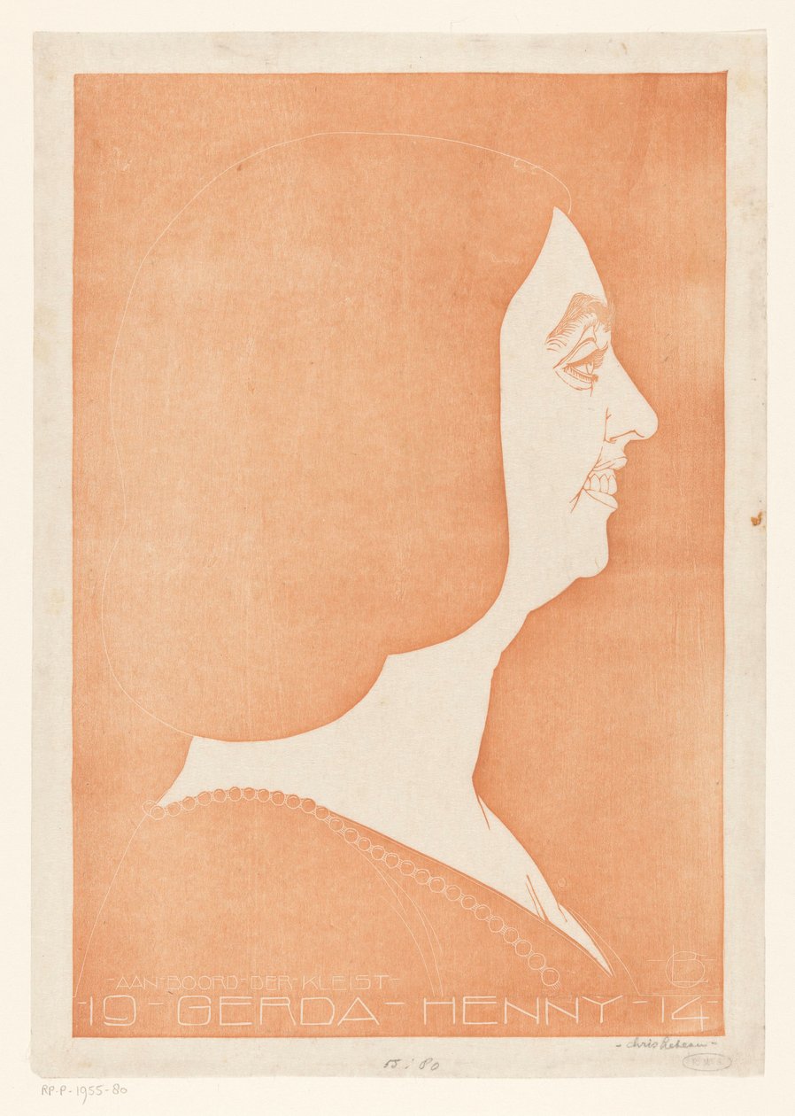 Portrett av Gerda Henny av Chris Lebeau (signed by artist)