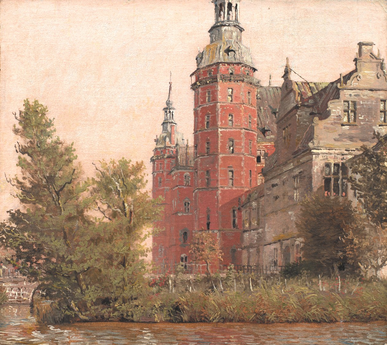 Frederiksborg slott sett fra nordvest. Studere av Christen Købke