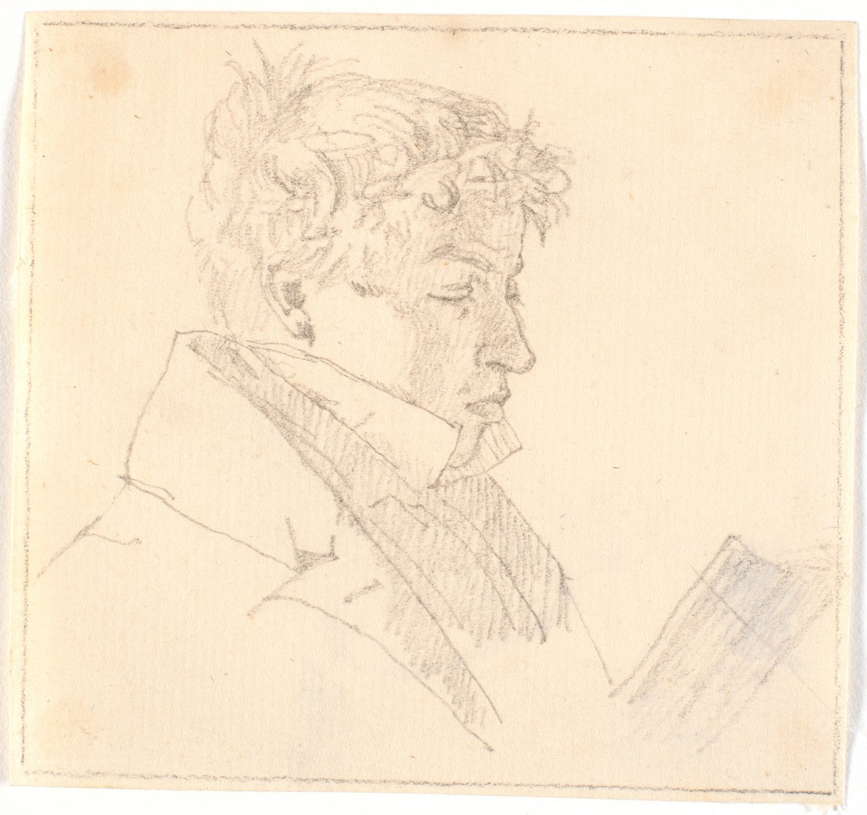 Lesende ung mann, kunstnerens eldste bror, pastor Carl Adolf Købke (1804-1840) ? av Christen Købke