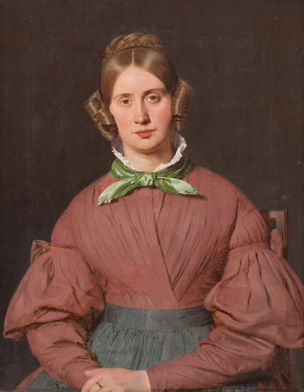 Portrett av Susanne Cecilie Købke, født Købke, kunstnerens kone av Christen Købke
