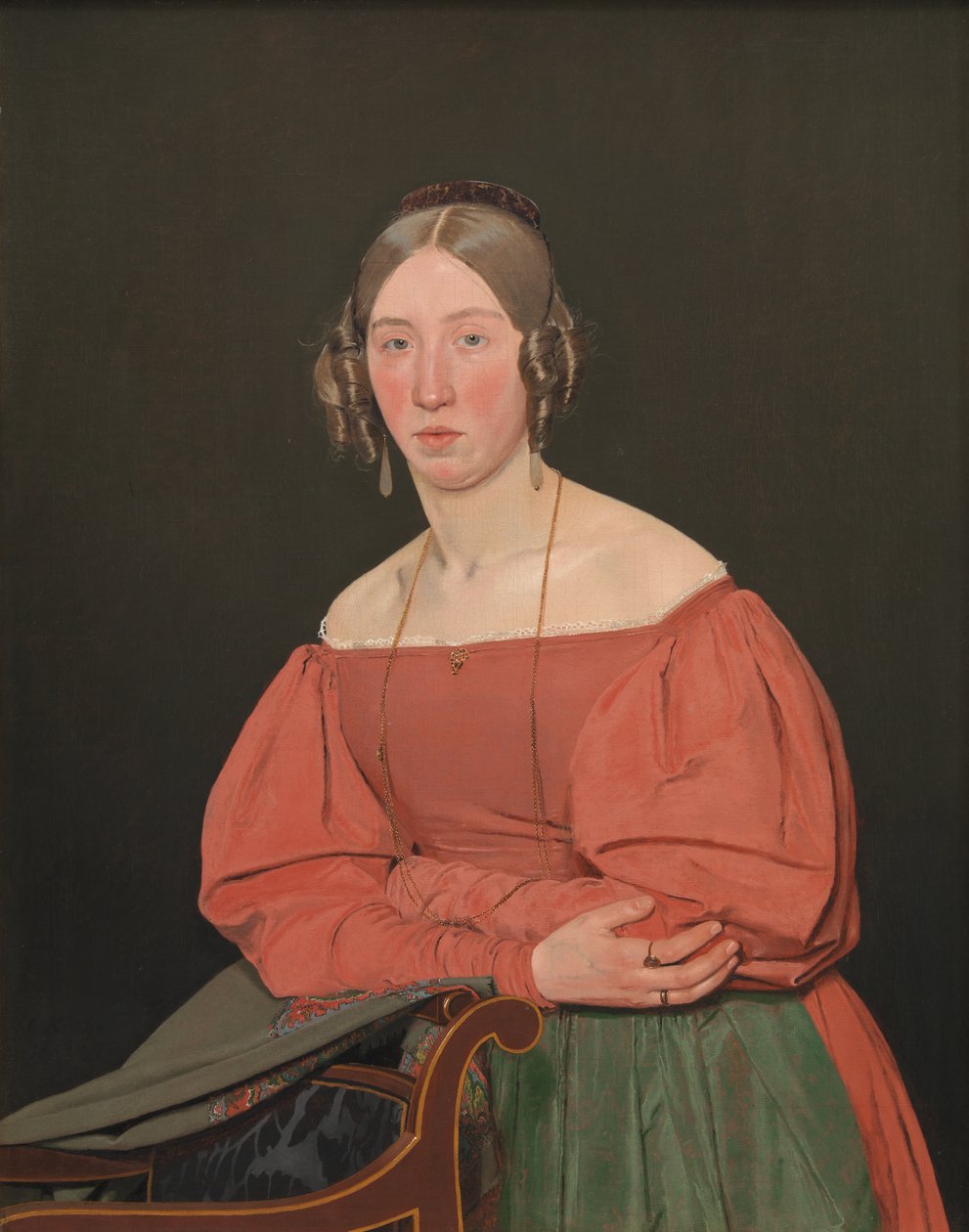 Portrett av kunstnerens søster, Cecilie Margrethe Petersen, født Købke av Christen Købke