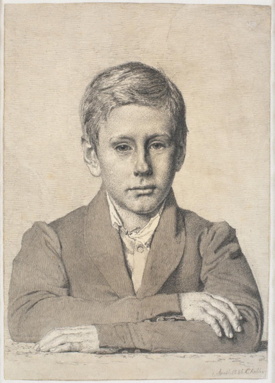 Portrett av trehogger Henrik Clausen (1825-1904) som barn av Christen Købke