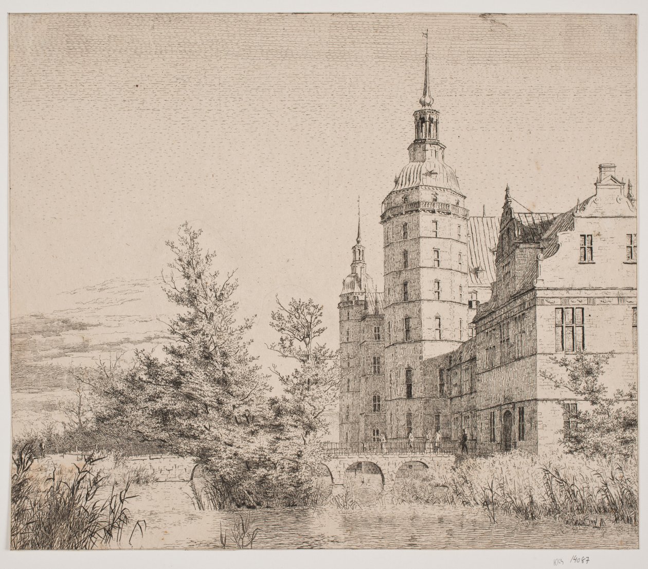 Frederiksborg slott. Fest på Møntbroen av Christen Købke