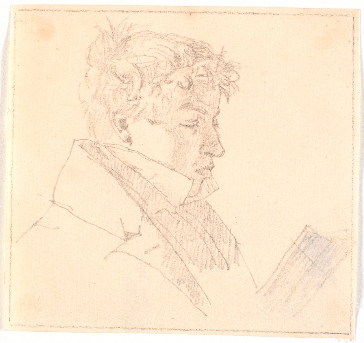 Lesende ung mann, kunstnerens eldste bror, pastor Carl Adolf Købke (1804-1840) ? av Christen Købke