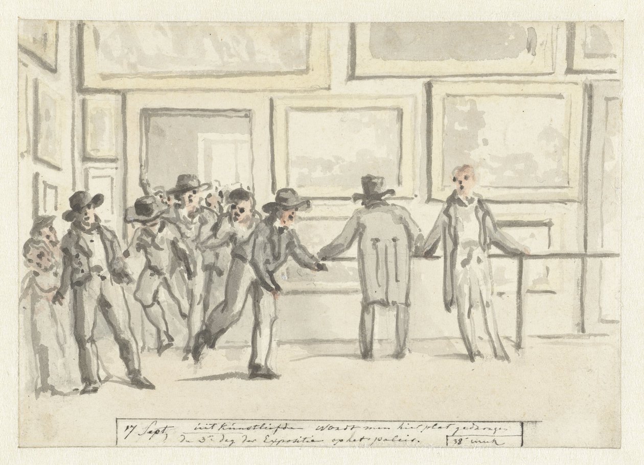 Besøkende på kunstutstillingen i Amsterdam i 1808 av Christiaan Andriessen