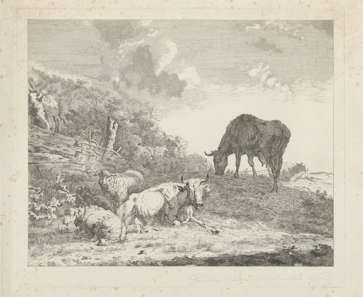 Landskap med storfe av Christiaan Godfried Schutze van Houten