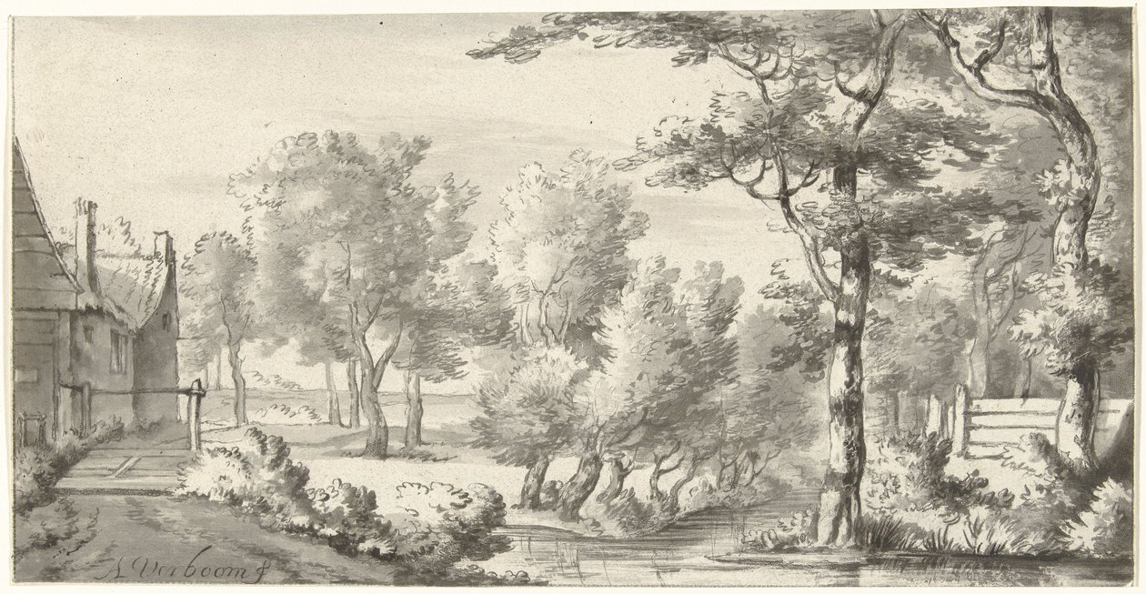 Landskap med gård av Christiaan Josi
