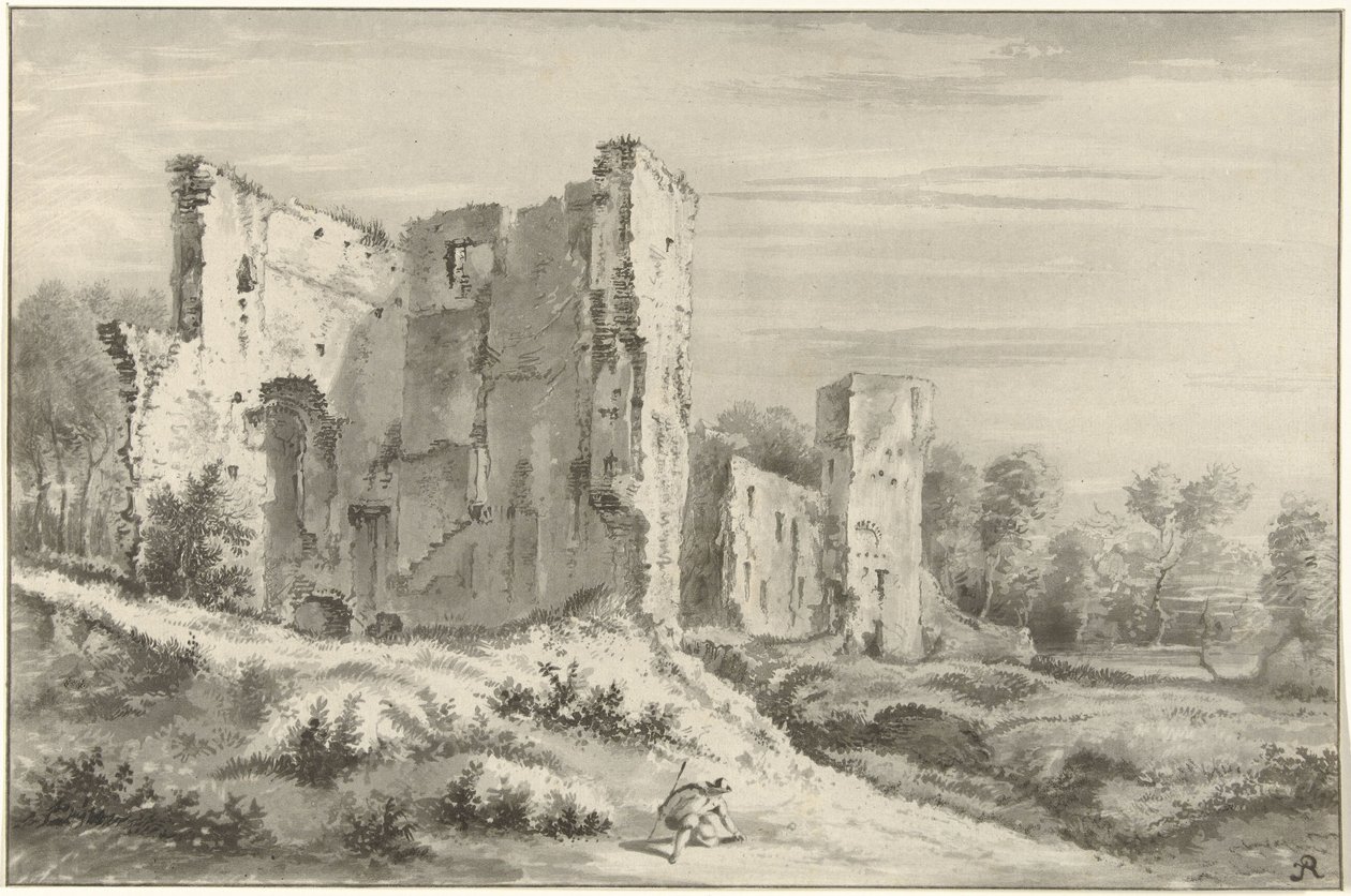 Ruin av slottet ved Egmond aan den Hoef av Christiaan Josi