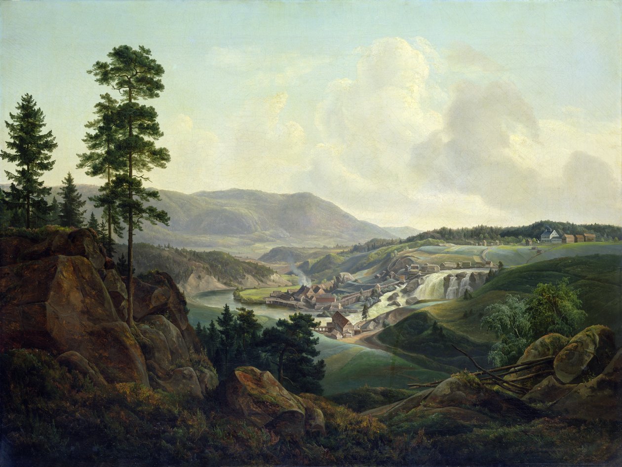 Sagbruk i Norge, 1827 av Christian Ernst Bernhard Morgenstern