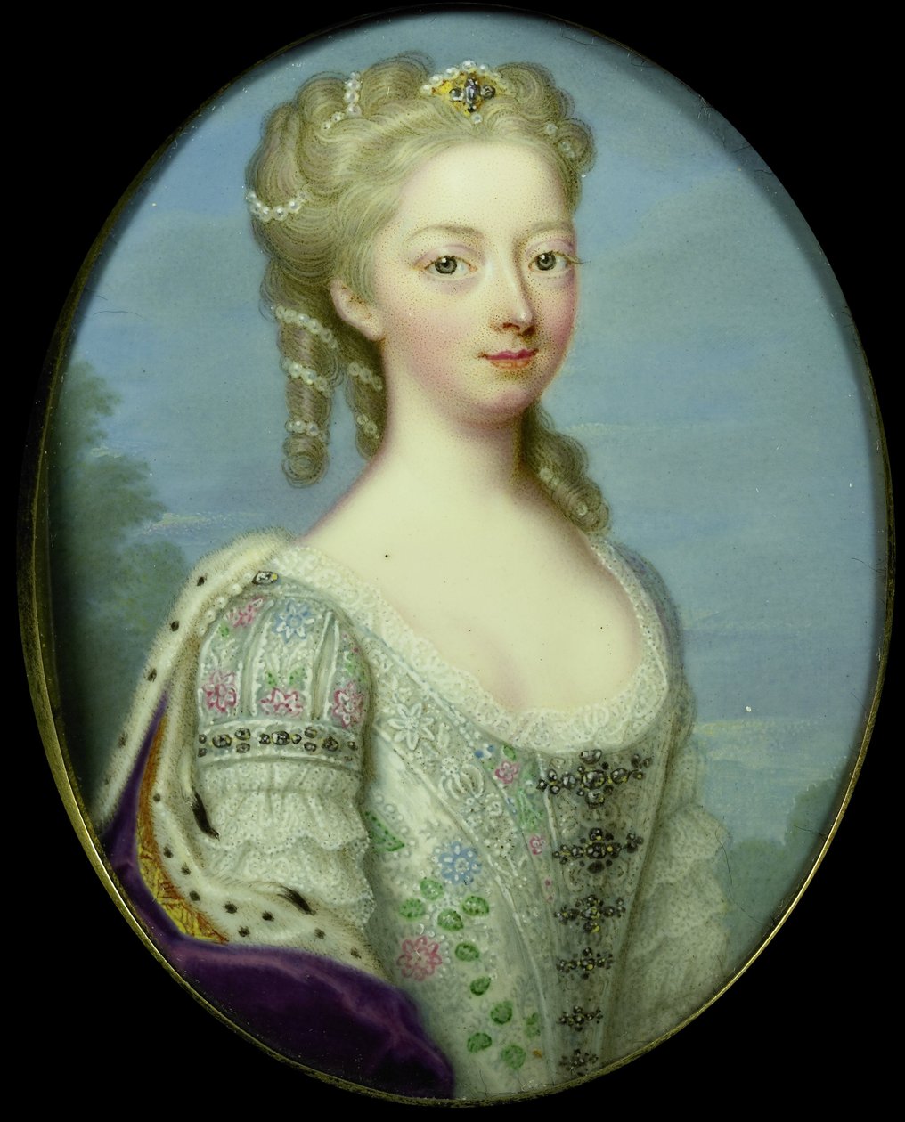 Portrett av Anne, prinsesse Royal og prinsesse av oransje (1709-1759) av Christian Friedrich Zincke