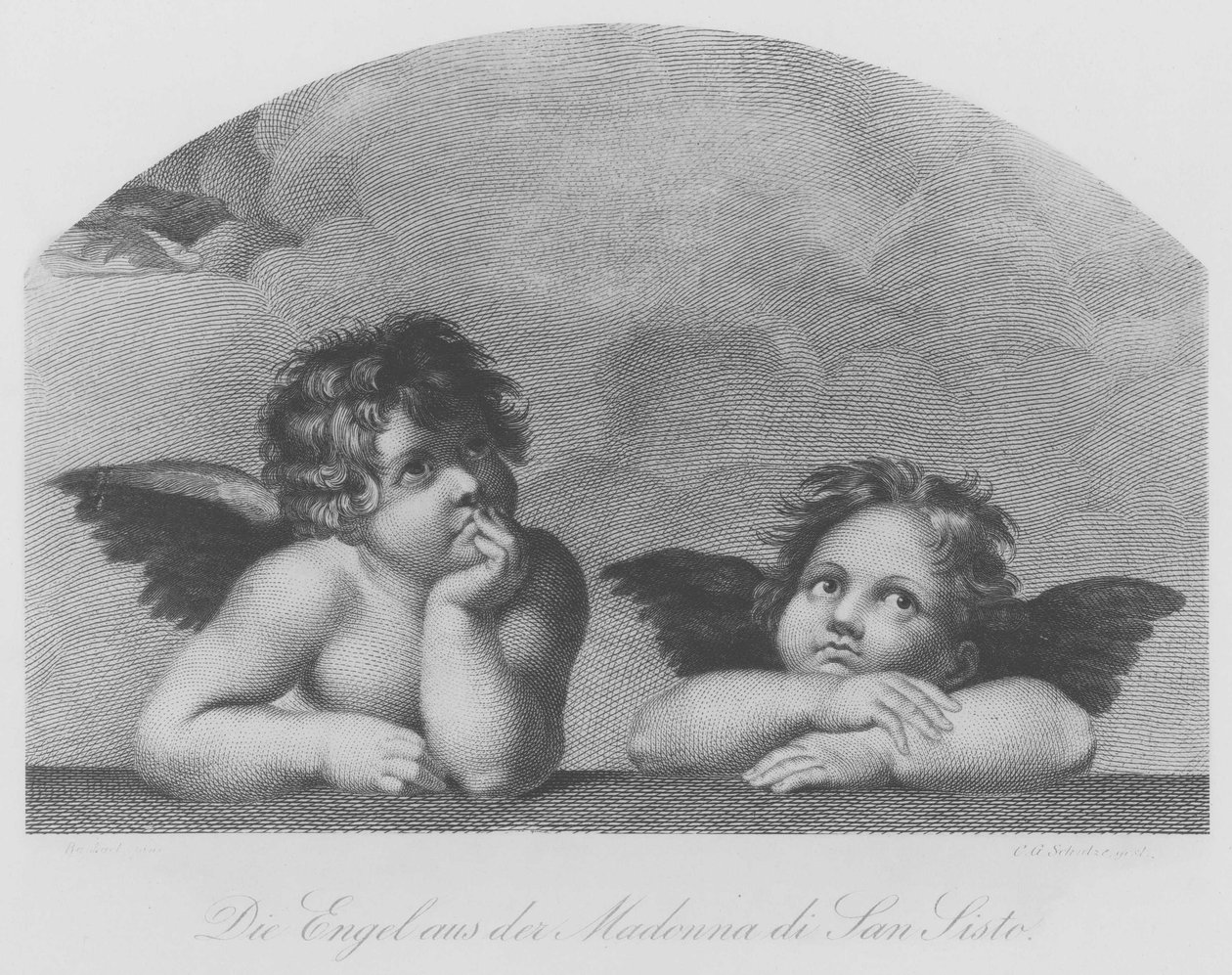 Englene fra den sixtinske madonna av Christian Gottfried Schultze