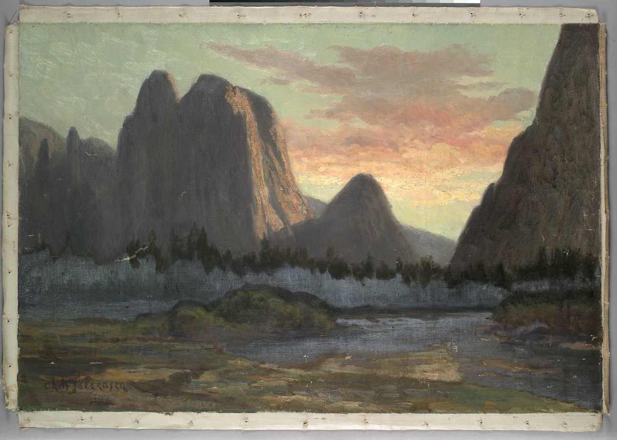 Yosemite View, solnedgang, ca. 1899 av Christian Jorgensen