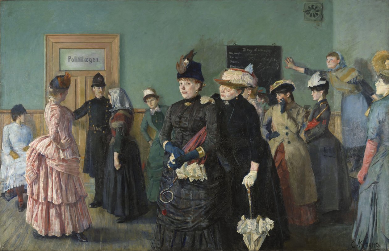 Albertine ved Politidoktorens venteværelse, 1886-87 av Christian Krohg