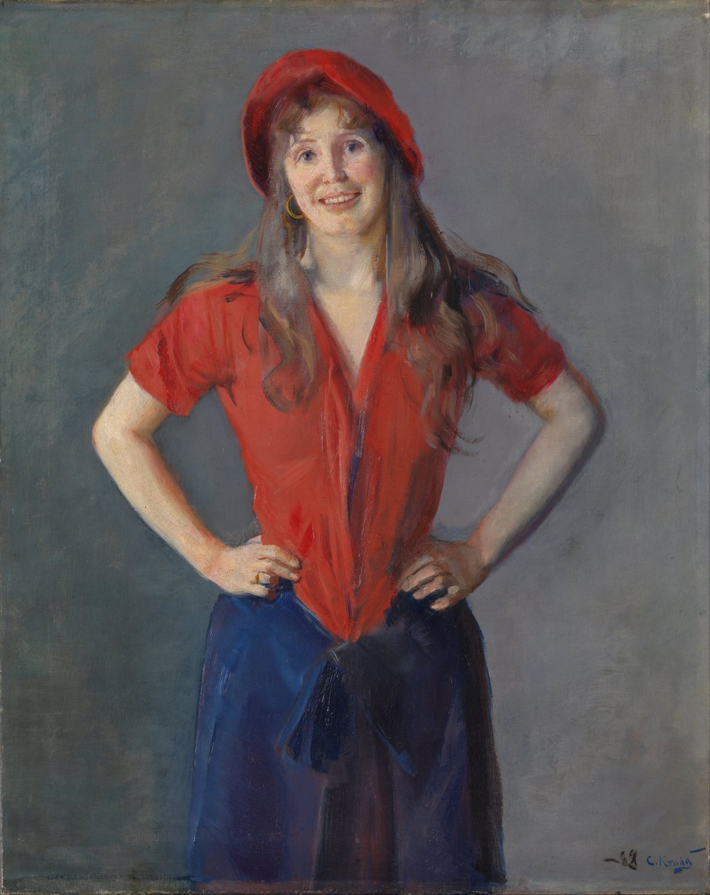Portrett av maleren Oda Krohg, f. Lasson av Christian Krohg