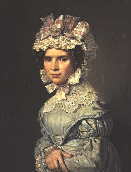Portrett av en dame i en blå kjole av Christian Albrecht Jensen