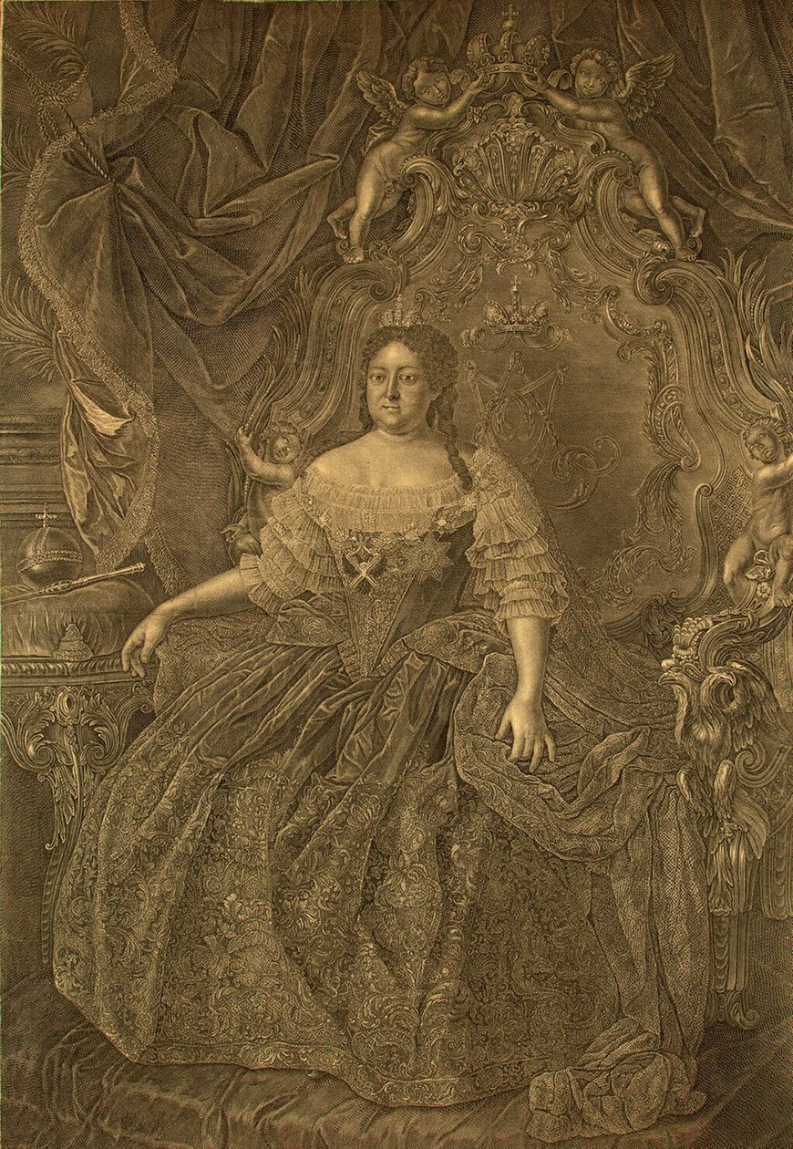 Portrett av keiserinne Anna Ioannovna 1693-1740, 1740-tallet av Christian Albrecht Wortmann